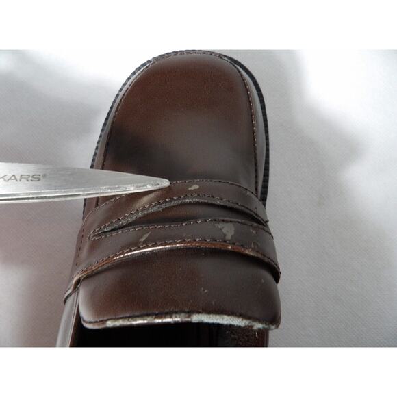 Vintage Mudd Penny Loafer Heels Chunky Sz 8 Amsden Shoe Y2K 90s Brown Block READ - Picture 11 of 16